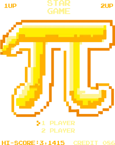 Pi xel game - pi, math, arcade, gamer, retro, pixel, nerd, geek, numbers, vintage, console, highscore, coding, science, formula, fun, classic, digital, play, nostalgia