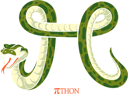 Pi Thon - python, snake, pi, math, coding, developer, reptile, logic, tech, programmer, science, geek, nerd, symbol, infinity, sharp, hacker, numbers, wild, bold