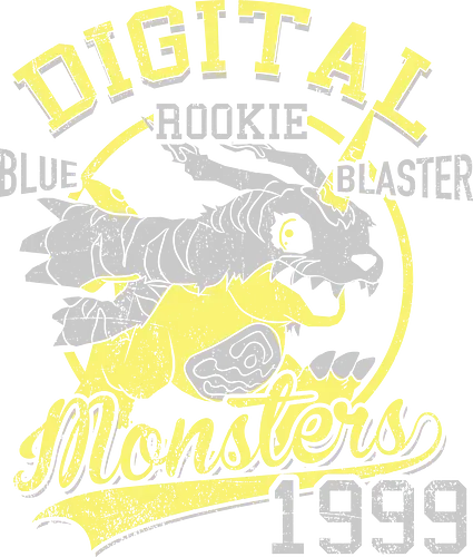 Blauer Zerstörer Vintage - Monster Digital - digimon t-shirt, Monster, teetan, blauer blaster, anime kleidung, reptilien digimon, matt ishida, garurumon, digimon adventure, digitalisierung, 90er anime, Toy manufacturer, schüchterner charakter, vintage kunst, monster 1999