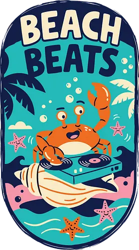 Beach Beats - island life t-shirt, beach beats shirt, dj crab t-shirt, tropical party graphic tee, summer music lover apparel, ocean animal dj design, funny crab t-shirt, beach vacation clothing, seashell turntable art, teal and coral summer top, palm tree graphic tee, nautical party shirt, cute sea creature streetwear, tropical house music merch, whimsical ocean illustration, summer festival apparel, crab lover gift, vibrant beach graphic, fun coastal style t-shirt