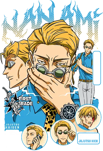 Nanami - Jujutsu, kento nanami, cool anime mentor, ratio ability, dark action anime, supernatural battle, anime illustration