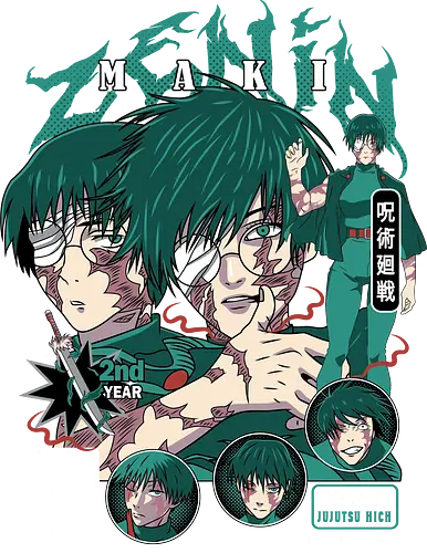 Maki Zenin - Jujutsu, zenin maki, combat specialist, strong female character, dark fantasy anime, supernatural fight, anime art