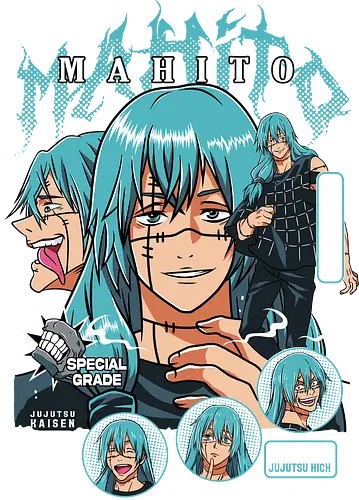 Mahito - Jujutsu, mahito, cursed spirit, anime villain, idle transfiguration, dark shonen anime, manga series, anime art