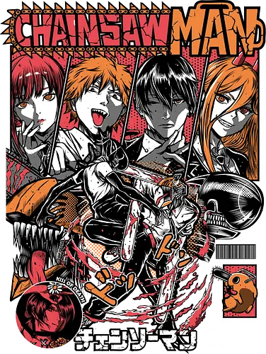 Chainsawman - Chainsaw, devil hunters, dark shonen anime, gore action anime, supernatural battle, manga series, japanese anime, anime art