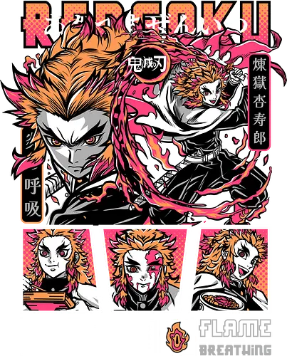 Rengoku - Slayer, rengoku kyojuro, flame hashira, fire breathing, anime warrior, shonen anime, manga series, japanese anime, anime art