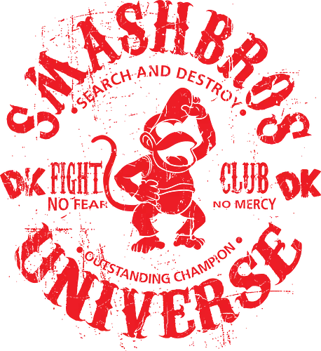 DK Fight Club - Smash Bros Diddy Kong - grunge kunst, suchen zerstören, dk crew, keine gnade, diddy kong t-shirt, smash bros kämpfer, dk fight club, nintendo kleidung, donkey kong country, teetan, dk universum, kremlings, super smash bros, nintendo gaming, rare spiele