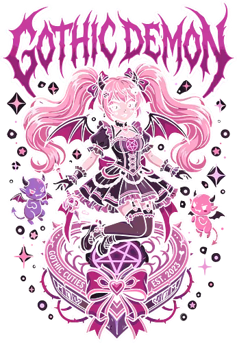 Gothic Demon Pastel Goth Succubus Kawaii Alt Streetwear - gothic demon shirt, pastel goth succubus t-shirt, kawaii demon girl graphic tee, harajuku alternative apparel, gothic cuties clothing, pink and purple goth design, pentagram aesthetic top, spooky cute anime t-shirt, mall goth streetwear, dark coquette fashion, e-girl aesthetic merch, devil girl illustration shirt, occult kawaii clothing, whimsical demon art, alternative valentine gift, aesthetic witchy top, manga style goth shirt, vibrant pink monster girl, edgy anime character tee