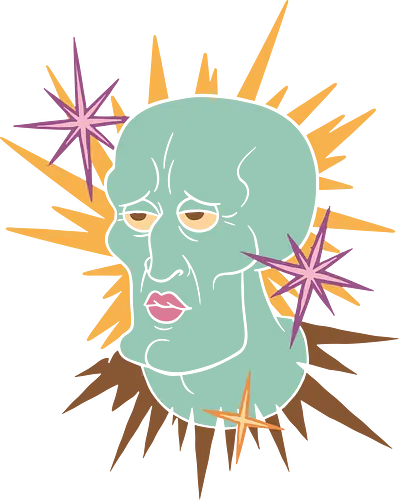 Handsome Face - trendy irony streetwear, handsome squidward illustration, handsome squidward shirt, funny cartoon meme t-shirt, chiseled face graphic tee, handsome face aesthetic clothing, ironic meme streetwear, 90s cartoon nostalgia top, funny sarcastic t-shirt, squidward tentacles fan merch, bold sunburst graphic tee, handsome squidward parody, teal and gold character shirt, viral internet meme apparel, humorous gift for friends, aesthetic cartoon face top, retro meme fashion, cynical neighbor t-shirt, funny pop culture merch