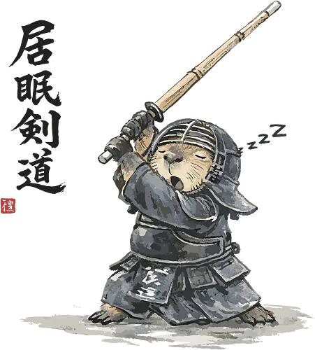 Capybara Kendo Krieger Japanische Tuschekunst - capybara kendo, capybara krieger, japanischer kämpfer, tier mit waffe, kendo tier, sumi-e krieger, japanisches tier, tusche samurai, capybara kämpft, lustiger krieger, vintage tuschekunst, tier kampfkunst, nager krieger, japan tier