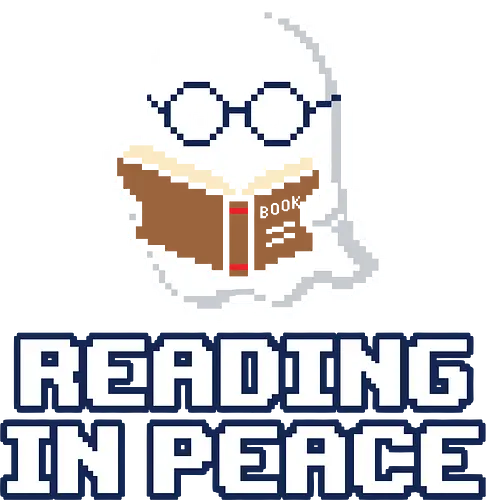 Reading In Peace - Funny Pixel Art Ghost Book Lover - reading in peace, book lover, ghost, pixel art, 8 bit, bookworm, funny reader, introvert, reading pun, cute ghost, retro aesthetic, librarian, spooky season, nerdy ghost, dark academia, cozy reader, reading humor, rest in peace, bookish, literature, antisocial