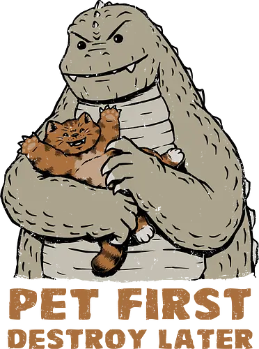 Pet Now, Destroy Later - kaiju, cute monster, kaiju neko, kawaii kaiju, cute kaiju, cute cat, kaiju cat, nekozilla, kaijuzilla, monster cat, pet first