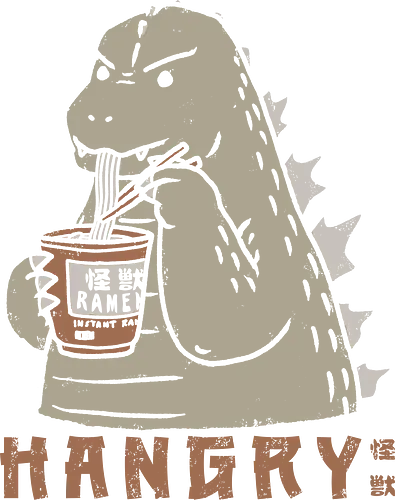 Hangry Kaiju - kaiju, hangry, hungry monster, angry kaiju, monster art, monster 01, Kaiju, kaiju ramen, monster ramen