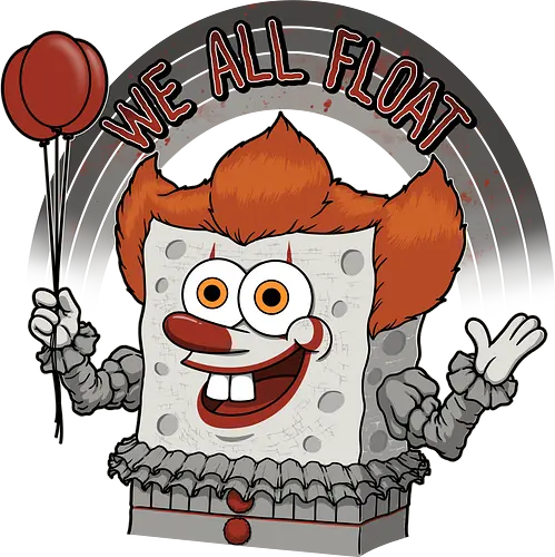 As long we all Float - horror movies, killer clown, Clown, killer clown, deadlights, evil clown, spongebob meme, red balloon, horror clown, scary clown