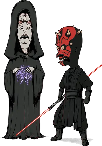Stupid Darkside - darkside, darth maul, vader, sith lords, beavis, cornholio, 90's cartoons, villains, sci-fi movie, 70's movies, lightsabers, may the force be with you