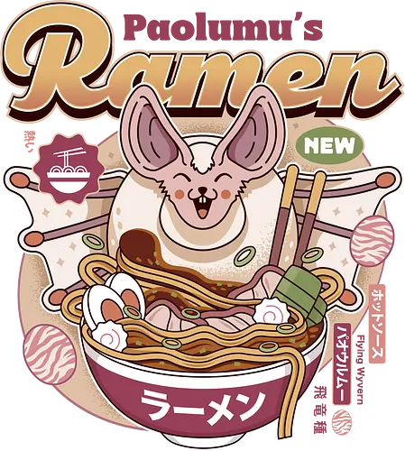 Paolumu Ramen Vintage - paolumu, hunting, gamer, gaming, video games, iceborne, monster stories