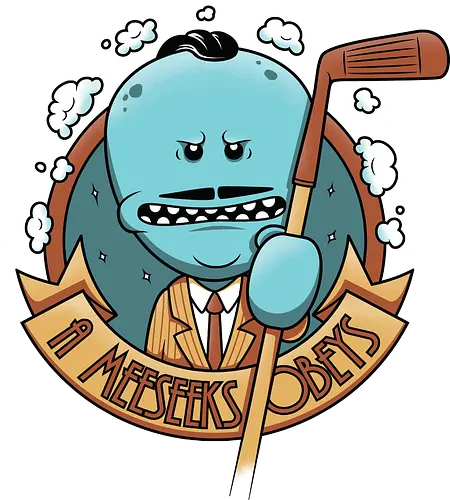 Herr Meeseeks Kunst – Ein Job - Herr Meeseeks Kunst, Ein Meeseeks Job, Meeseeks Box, Geek Kleidung, existenzieller dunkler Humor, Dan Harmon Justin Roiland, Nerd Kultur, alternativer Streetwear, Geek Geschenk, blaue Kreatur, Meeseeks Golfschläger, Erwachsenen-Animation, intelligenter Humor, Rick