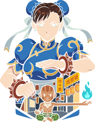Chun-Li: Beat em up Heritage - Chun-Li, Beat em up, Dhalsim, retro gaming apparel, classic arcade fighter