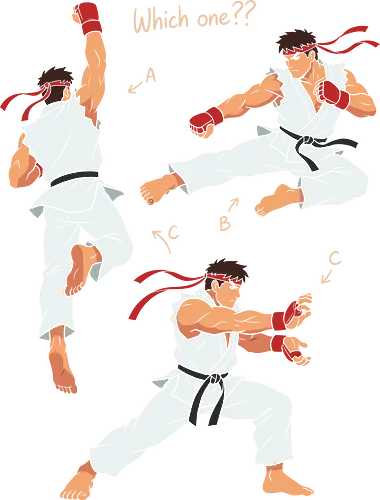 Ryu: Choose Your Move - Beat em up, Ryu moves, Hadouken, Shoryuken, classic arcade game, retro gamer shirt, fighting game fan art, martial arts design