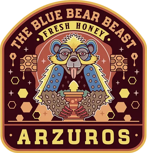 Arzuros Honey Emblem - arzuros, hunting, monster hunter stories 3, monster hunter world, gamer, gaming, video games, iceborne, palico, wyvern, felyne, monster hunter rise, monster hunter wilds, pukei pukei