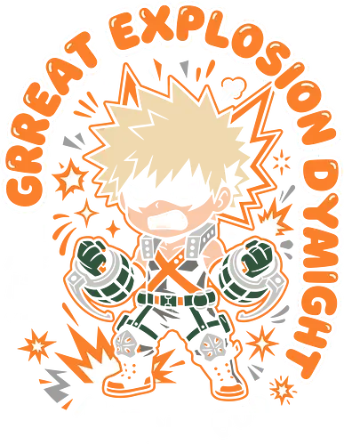 Great Explosion Murder God: Chibi Bakugo - Bakugo, Academia, MHA, Katsuki Bakugo, Great Explosion Murder God, hero outfit design, UA High School, explosive anime shirt, shonen jump apparel