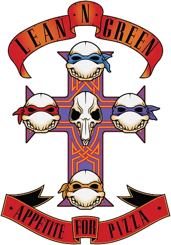 Appetit auf Pizza - TMNT Kunst, TMNT GNR Mashup, Appetit auf Pizza, Appetite for Destruction, Leonardo Raphael Donatello Michelangelo, Geek Kleidung, Rock Pizza Mashup, 80er 90er Popkultur, alternativer Streetwear, Geek Geschenk, TMNT Shirt, Hard Rock Pizza, kreatives Mashup, Kevin Eastman Peter Laird, Nerd Shirt