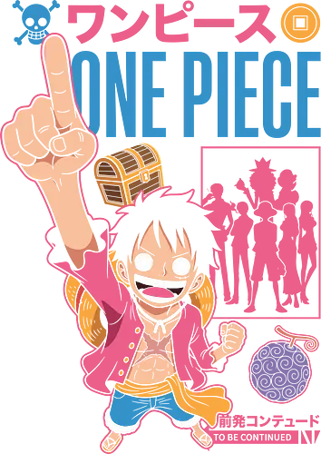 Pirate: To Be Continued Adventure - Pirate, Straw Hat Pirates, Devil Fruit, anime adventure, To be continued anime, Grand Line, anime graphic tee, chibi