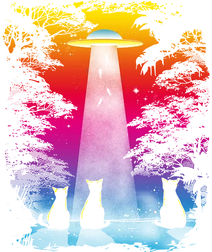 Good bye humans - cats, funny, ufos, aliens, human abduction, cats lovers