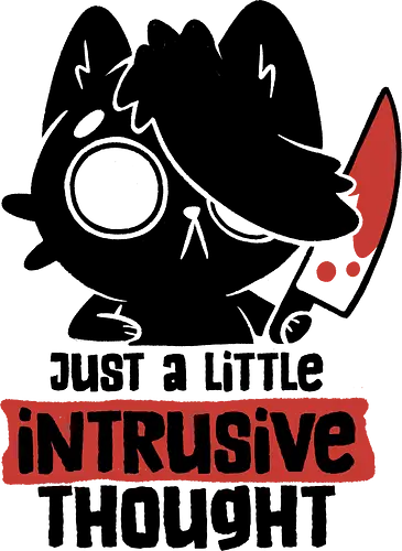 Intrusive Thought - koalatees, koala, koalastudio, cat, cat lover, emo, emocore, cute, funny, ironic, sarcastic, knife, relatable