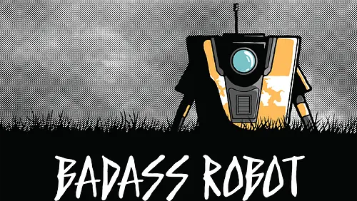 Badass Roboter - Claptrap Gaming - Claptrap Kunst, Gaming, Badass Roboter, Planet Pandora, Geek Kleidung, Gamer T-Shirt, Gearbox Software, Nerd Humor, minimalistischer Streetwear, Geek Geschenk, Claptrap Shirt, Looter Shooter, minimalistische Spiel Kunst, charismatischer Roboter, Gamer Kultur