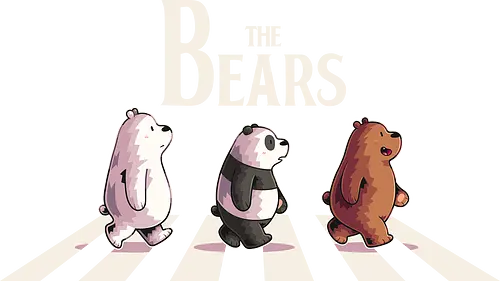 The Bears - bear, we bare bears, baby panda, panda, polar, cartoon, cartoon network, cute, abbey road, rock, music