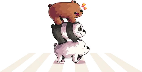 The Bear Road - bear, we bare bears, baby panda, panda, polar, cartoon, cartoon network, cute, abbey road, rock, music