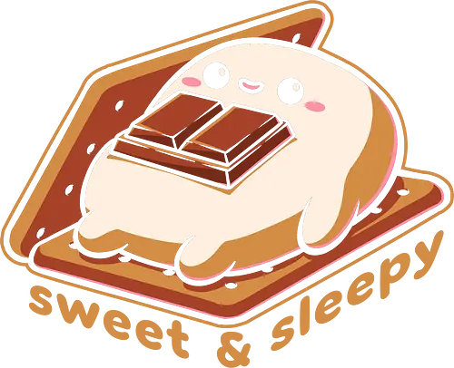Cute Smore Sleepy - smore, autumn, winter, bonfire, chocolate, marshmallow, nature, camping, adventure, comfy, food, sleep, tired, Sweet, Cute, Fun, Funny