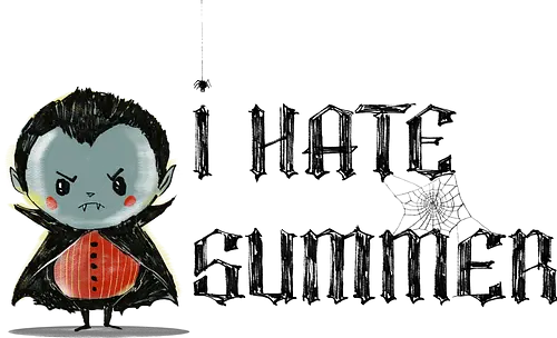I hate summer - vampire, cute, summer, summertime, anti summer, kawai, funny