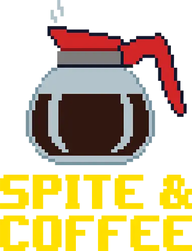 Fueled By Spite & Coffee - Funny Retro Pixel Art - spite and coffee, spite, coffee, pixel art, funny coffee, 8 bit, retro aesthetic, coffee pot, diner coffee, caffeine addict, sarcastic, dark humor, fueled by coffee, tired, morning person, barista, office humor, introvert, cynic, vintage gamer