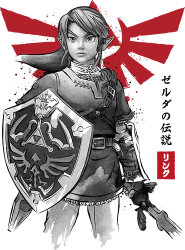 The hero sumi e - japanese art, Princess, video games, gamer, gaming, sumi e, retro, cute