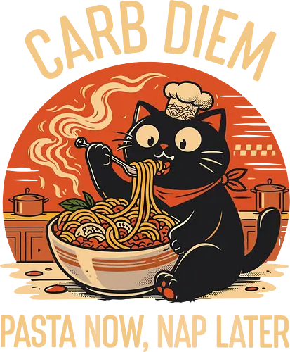 Schwarze Katze Pasta Retro Design - Katze, Pasta, lustig, Retro, Vintage, Nudel, Katzenliebhaber, Essen, Humor, Geek, Nerd, Geschenk, Italienisch, Foodie, T-Shirt