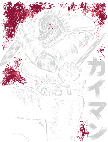 Reptile Head Anime - silhouette, figure, sketch, red, reptile head, dark, raw, splatter, anime, manga, xmorfina
