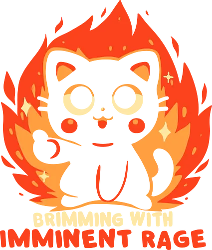 Brimming with Imminent Rage - Katze, schwarze Katze, Wut, cat, black cat, rage, imminent rage, funny cat, rage cat, angry cute cat, sarcastic cat, introvert humor, chaotic cat, mood cat, dark humor