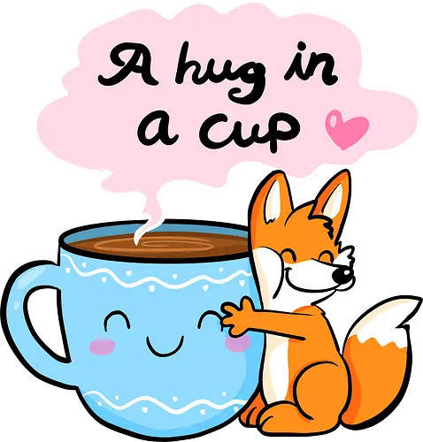 A hug in a cup 2 - Fuchs, Tee, Kaffee, Tea, coffee, hug