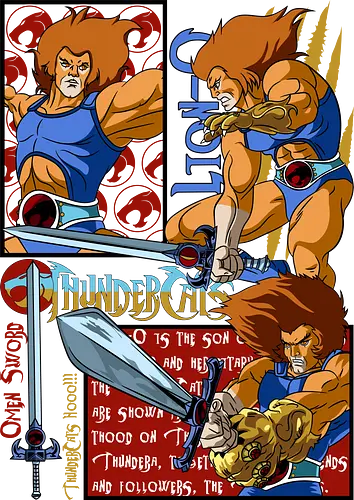 Lion-O – Eye of Power - lion o, thunder cats, eye symbol, hero focus, retro cartoon, 80s animation, powerful aura, leader hero