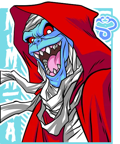 Mumm-Ra – Crimson Hood - mumm ra, thundercats, red hood, dark mage, villain design, retro cartoon, 80s animation, evil aura