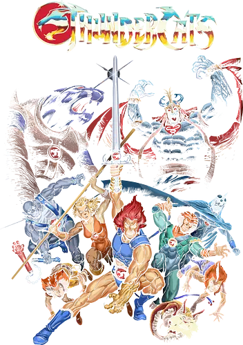 ThunderCats – Classic Battle 1985 - thundercats, 1985, retro cartoon, classic animation, battle scene, hero team, nostalgic design, vintage style