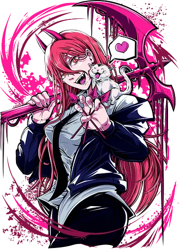 Power - Man Chainsaw - Kawaii, Anime, Manga, Tokyo, Angry, Japanese Art, Aesthetic, Manga Style, Kelvatroji, Aggressive, Gamer, Otaku, Gift, Cool