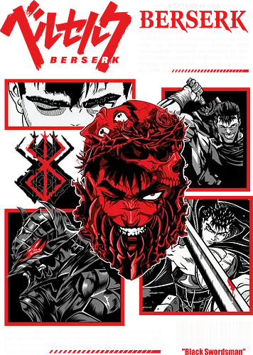Dark Resolve - berserk, guts, black white anime, manga panel, dark warrior, sword fighter, anime art, seinen anime
