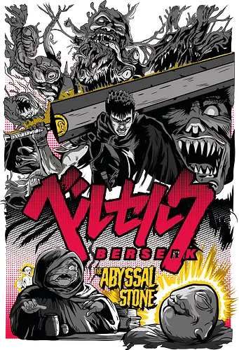 Berserk Abyssal War - berserk, dark creatures, anime battle, horror fantasy, manga art, chaos scene, seinen anime, epic fight