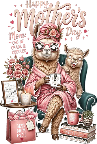 Happy Mother's Day - Cute llama - mom, legend, gift, cool, funny, mother's day, happy, mommy, child, family, llama, cute
