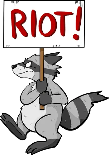 Riot Raccoon Neu - Raccoon, Waschbär, Demo