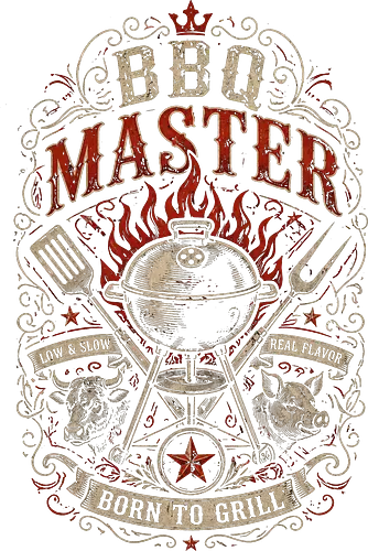 BBQ Master Vintage Retro - bbq, master, season, summer, humor, geek, beer, meat, food, foodie, sun, grill, beach, skull
