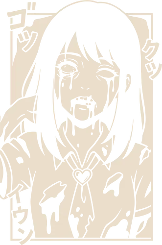 Schoolgirl Ghoul: Dark Anime Horror - Dark anime aesthetic, J-Horror art, creepy schoolgirl, gothic anime shirt, horror manga illustration, macabre fashion, otaku dark apparel, alternative anime style, ghost girl drawing, yandere horror aesthetic