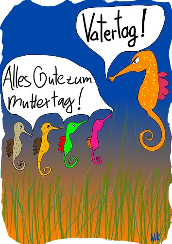 Vatertag - Muttertag, Vatertag, Biologie, Seepferdchen, Meer